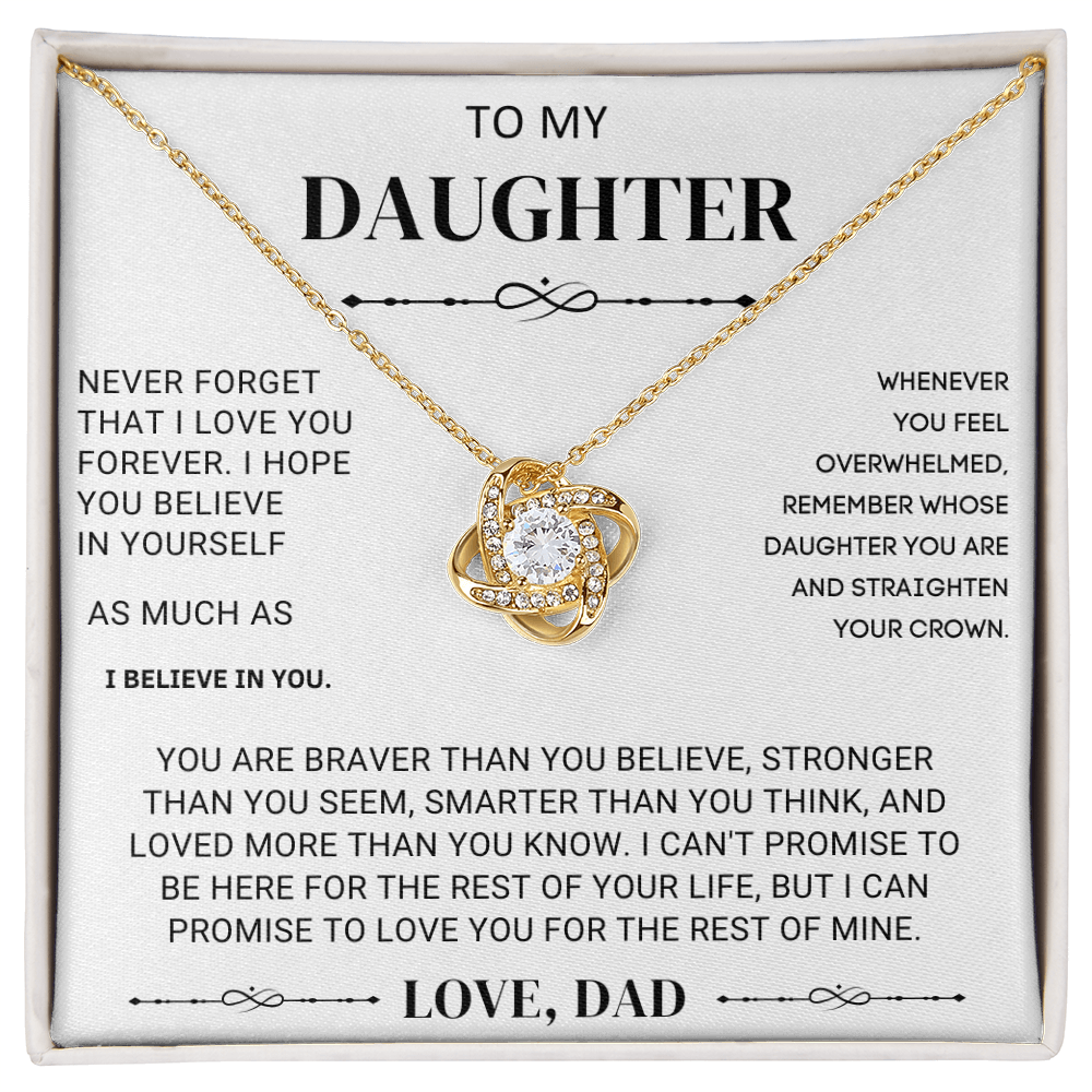 To My Beautiful Daughter – Love Knot Necklace
