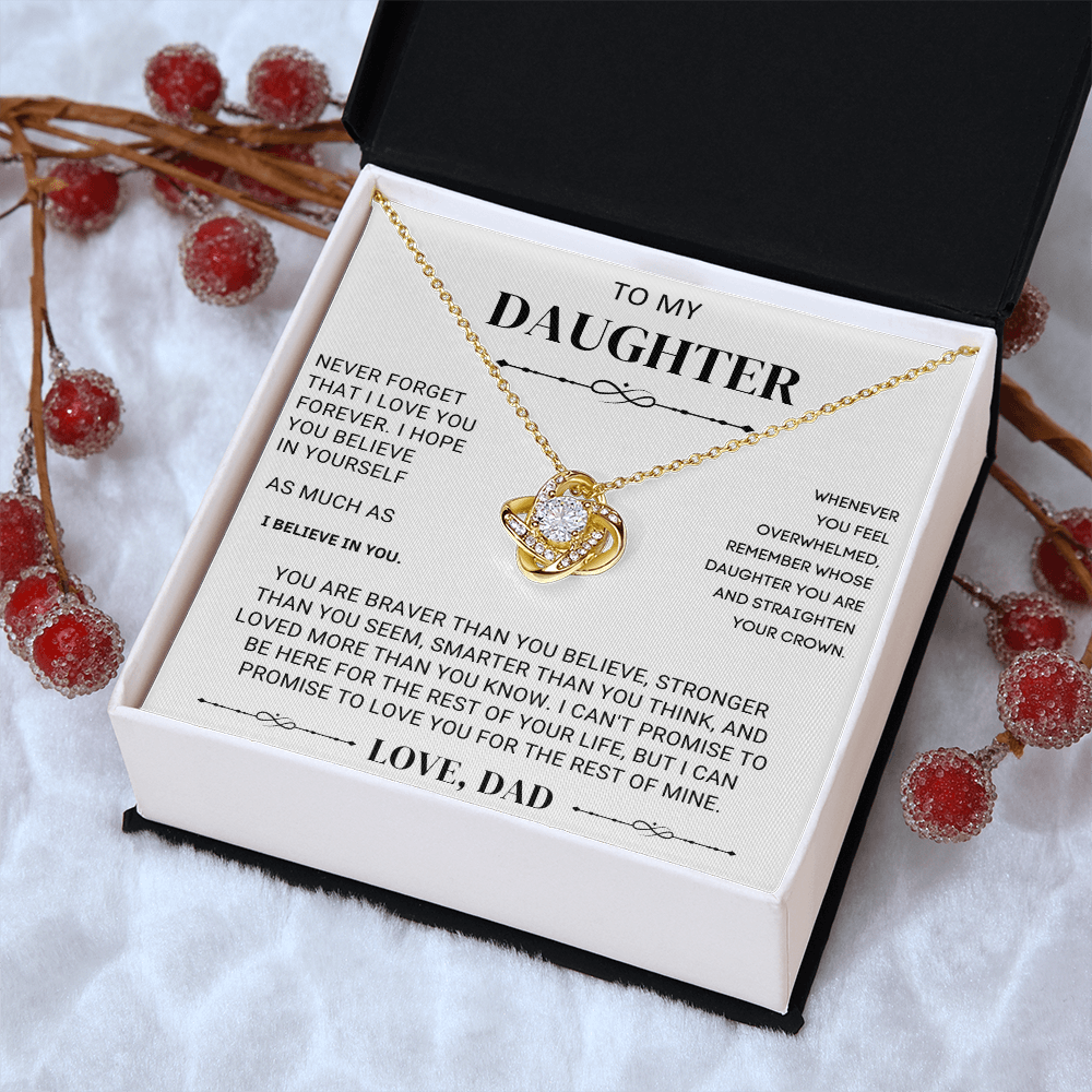 To My Beautiful Daughter – Love Knot Necklace
