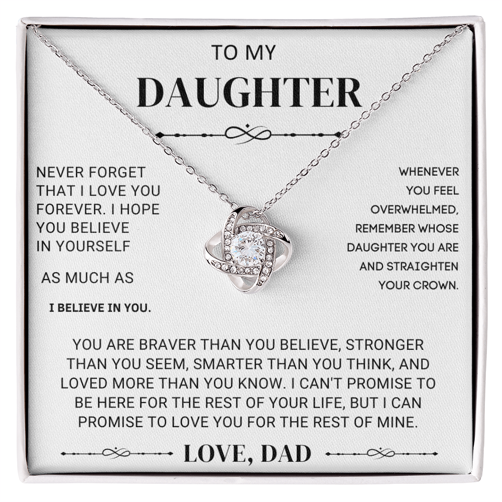 To My Beautiful Daughter – Love Knot Necklace