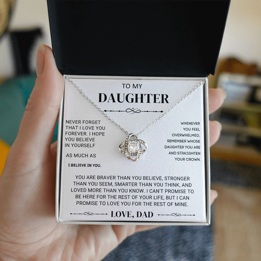 To My Beautiful Daughter – Love Knot Necklace