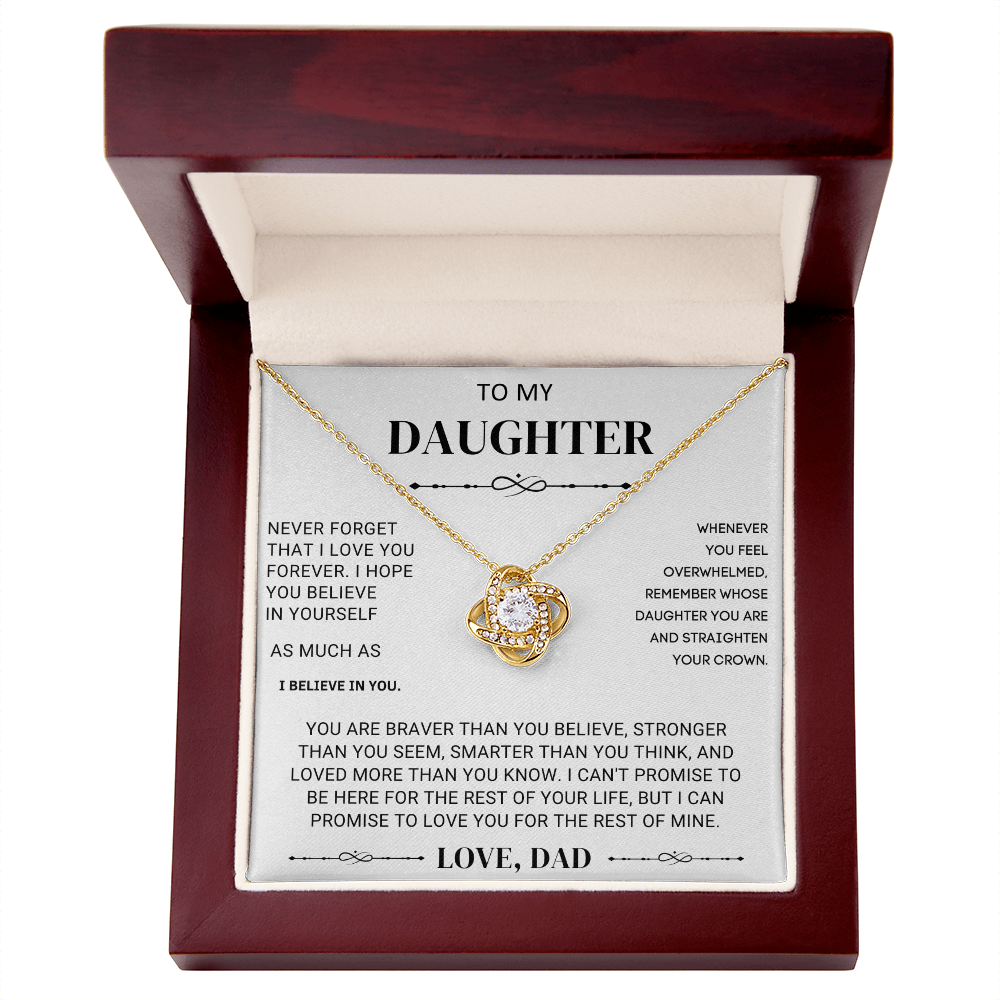 To My Beautiful Daughter – Love Knot Necklace
