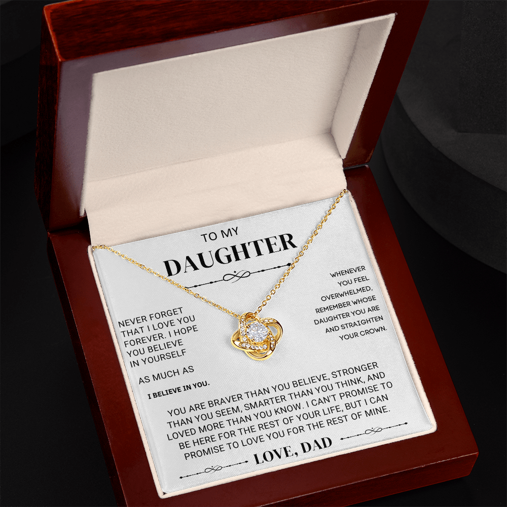 To My Beautiful Daughter – Love Knot Necklace