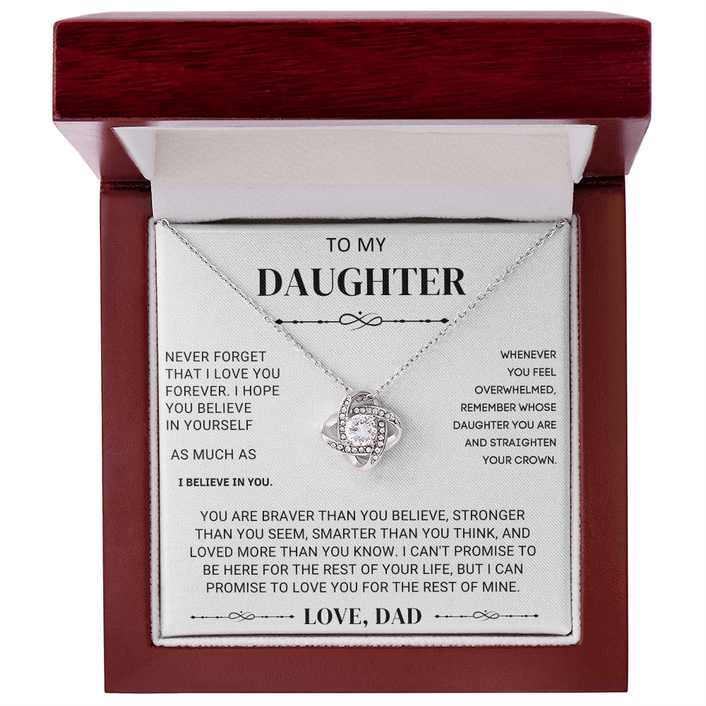 To My Beautiful Daughter – Love Knot Necklace
