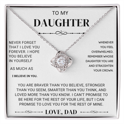 To My Beautiful Daughter – Love Knot Necklace