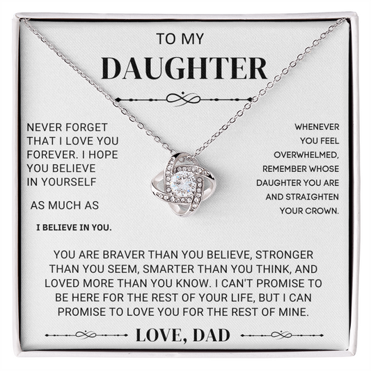 To My Beautiful Daughter – Love Knot Necklace